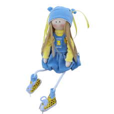 Іграшка ручної роботи Дівчинка жовто-блакитна