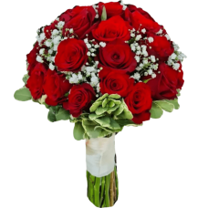 Букет нареченої з червоних троянд