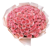 Букет 101 троянда рожеві